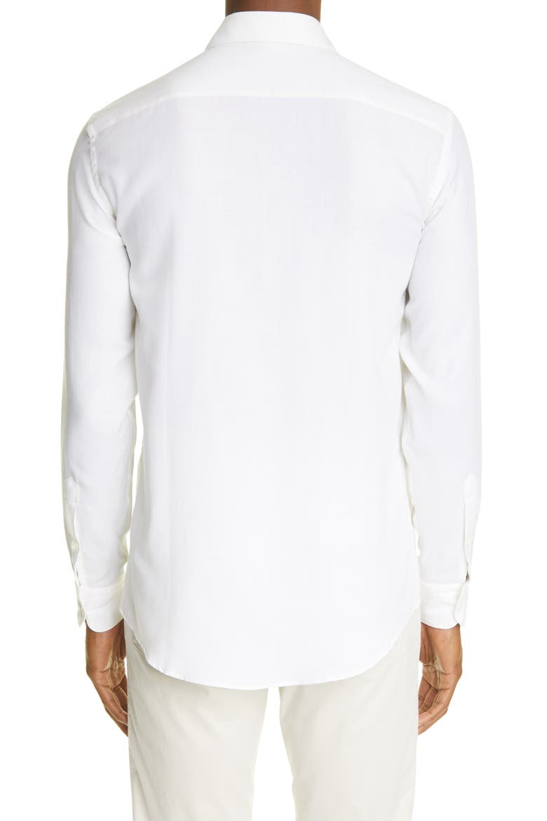 Cashco Cotton & Cashmere Button-Up Shirt, Alternate, color, WHITE