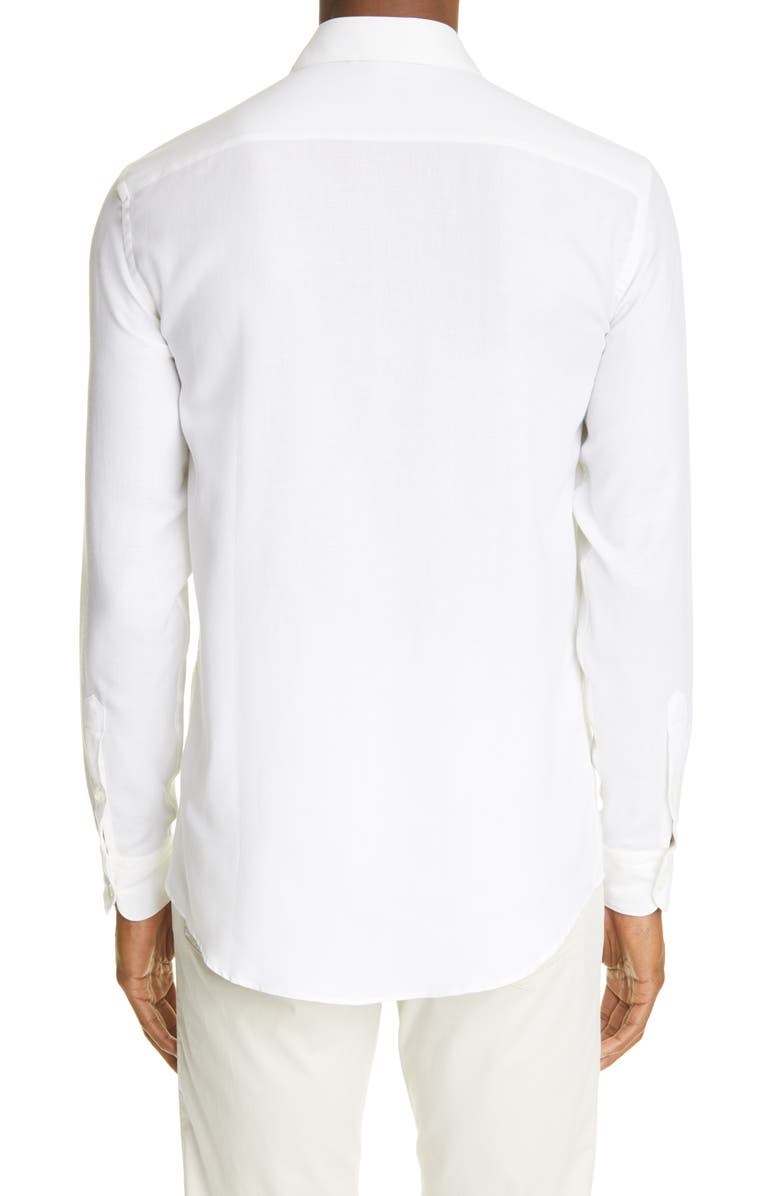 ZEGNA Cashco Cotton & Cashmere Button-Up Shirt, Alternate, color,