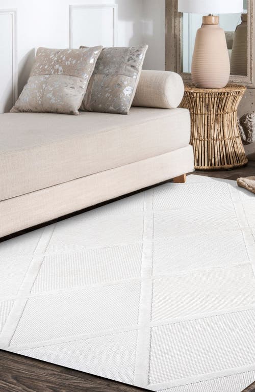 Jonathan Y Salines Diamond Trellis Indoor/outdoor Area Rug In White