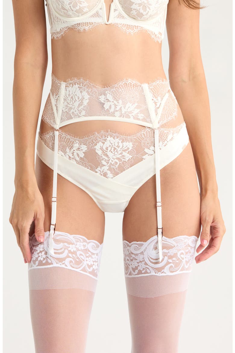 Tiah Lace Garter Belt, Main, color, SNOW WHITE