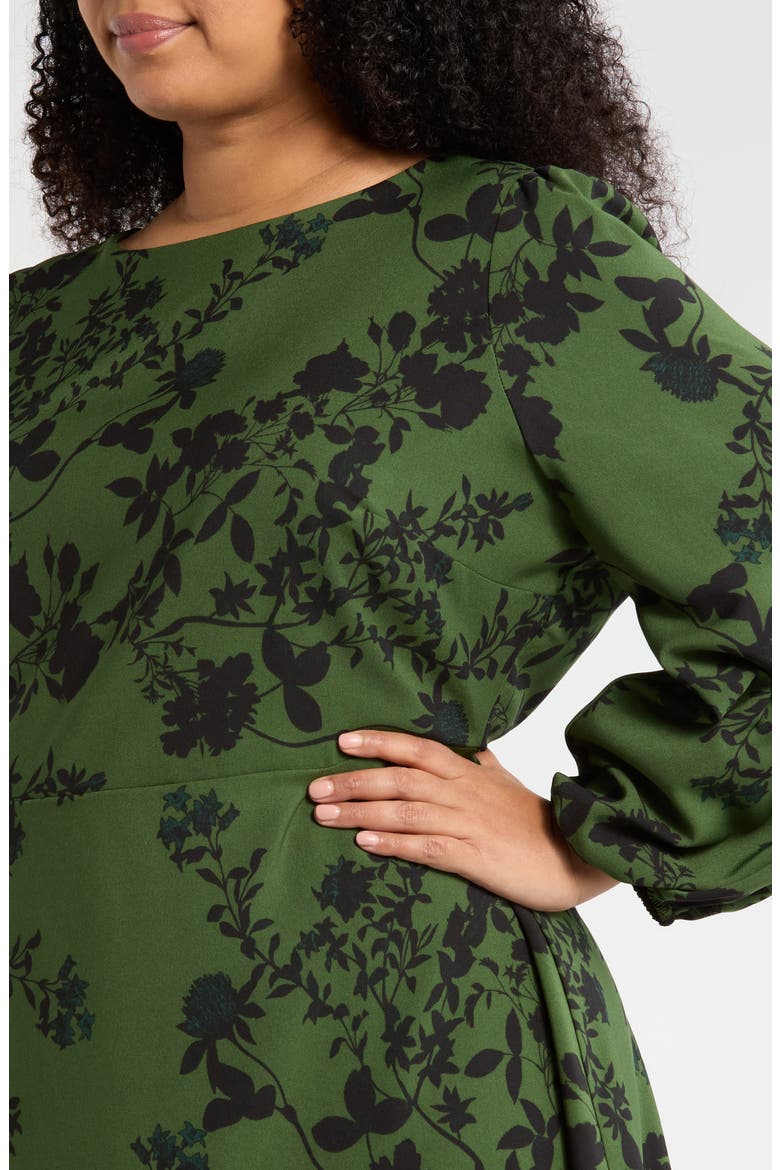 Tindrie Long Sleeve Dress, Alternate, color, OLIVE-BLACK