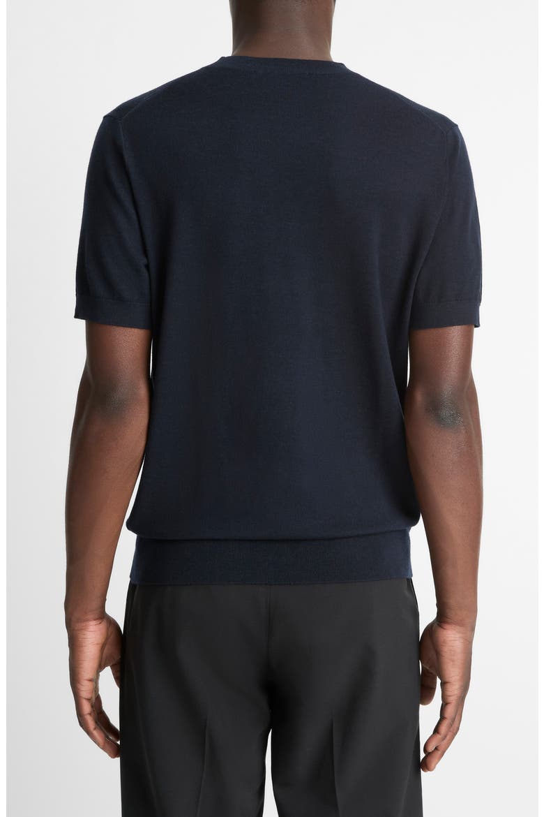 Short Sleeve Wool & Cashmere Crewneck Sweater, Alternate, color, COASTAL