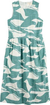 Seasalt Cornwall Brouse Abstract Print Sleeveless Organic Cotton Midi Dress