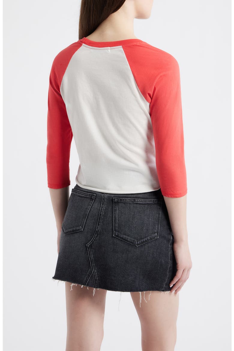 Number One Graphic Raglan T-Shirt, Alternate, color, DEEP SEA CORAL COMBO