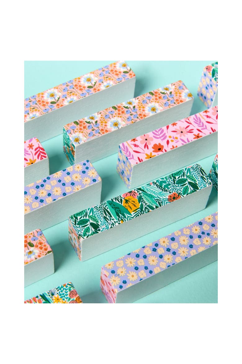 Floral Tumbling Tower, Classic Wooden Blocks Stacking Game, Alternate, color, Multicolored