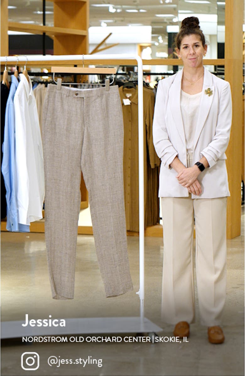 Pablo Flat Front Linen Trousers, sales video thumbnail