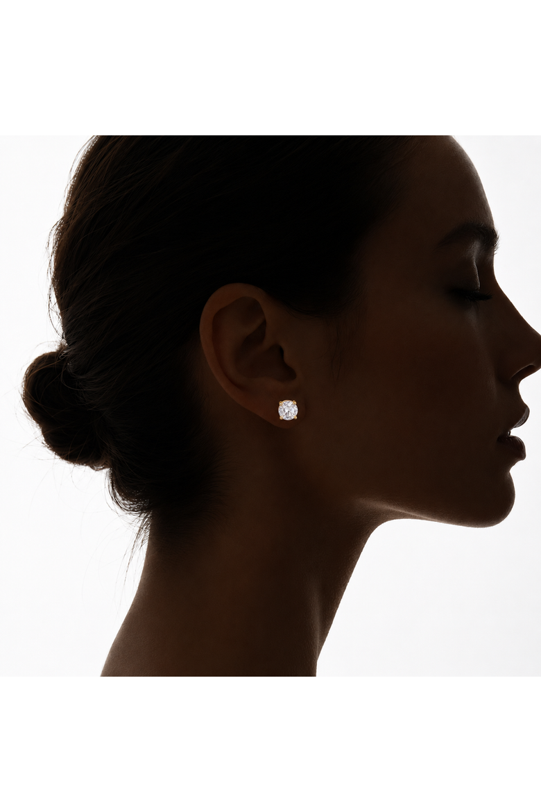 Solitaire Lumière Studs, Alternate, color, Gold