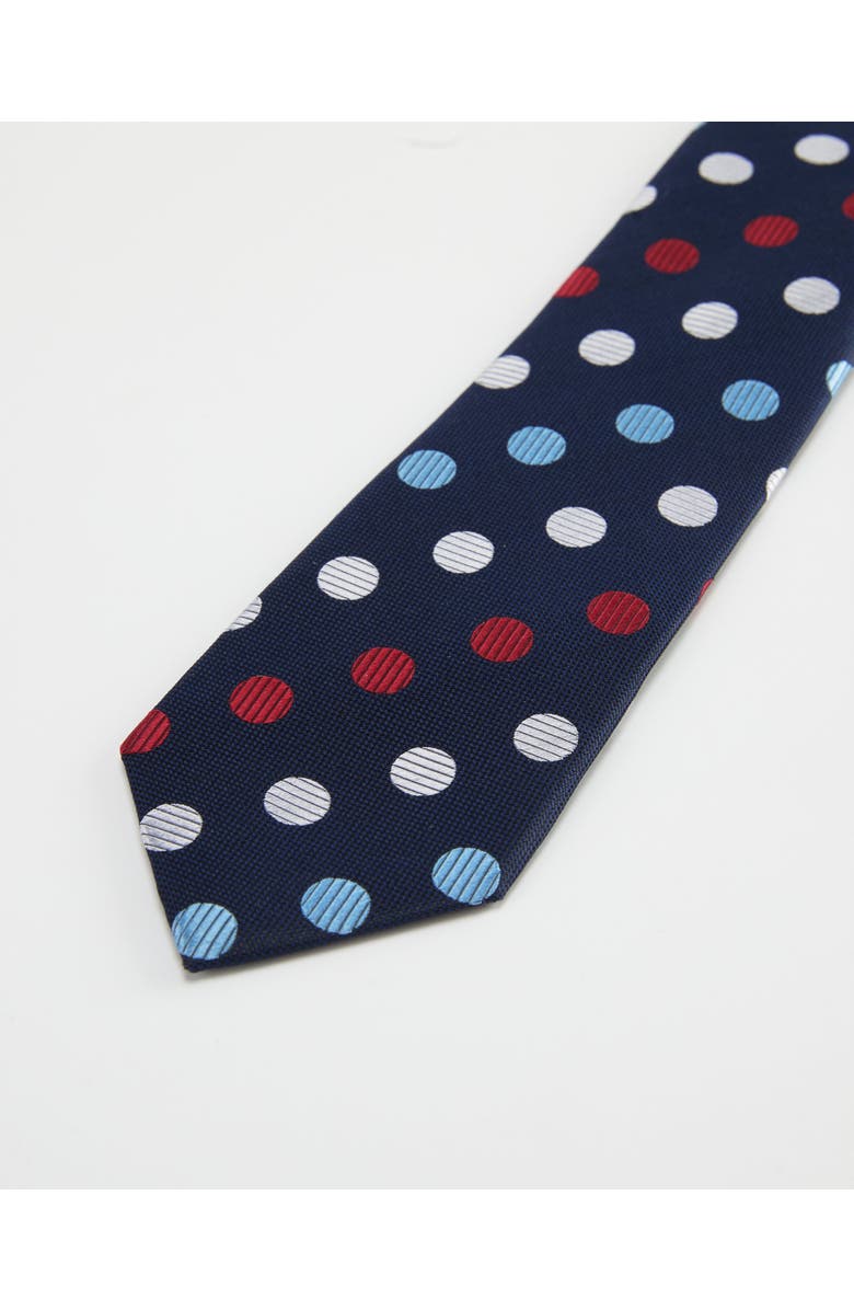 Knottery & Co Polka Dot Silk Jacquard Tie, Alternate, color, Tri Color - Navy