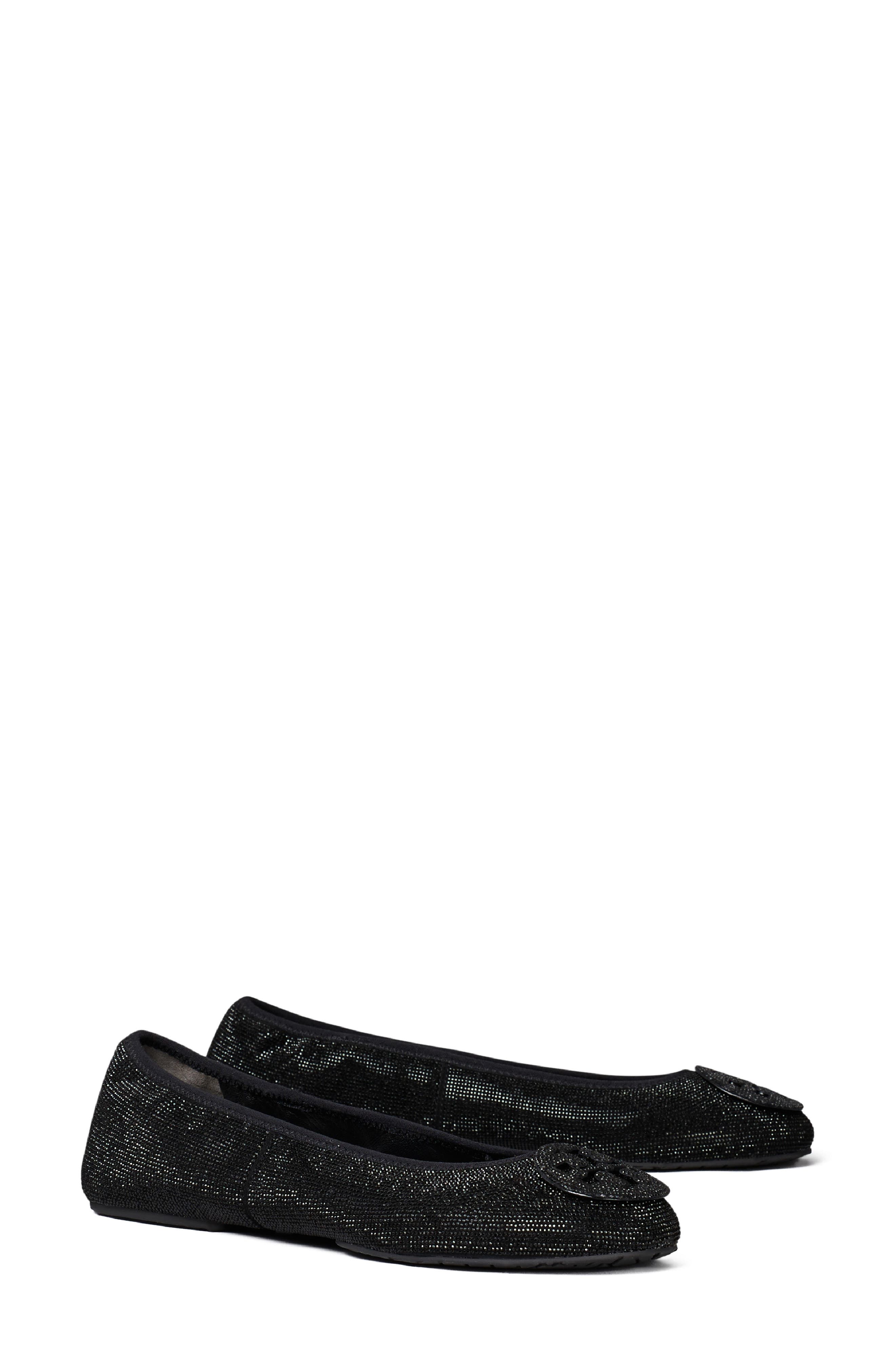 Reva Pavé Travel Ballet Flat, Main, color, PERFECT BLACK / PERFECT BLACK