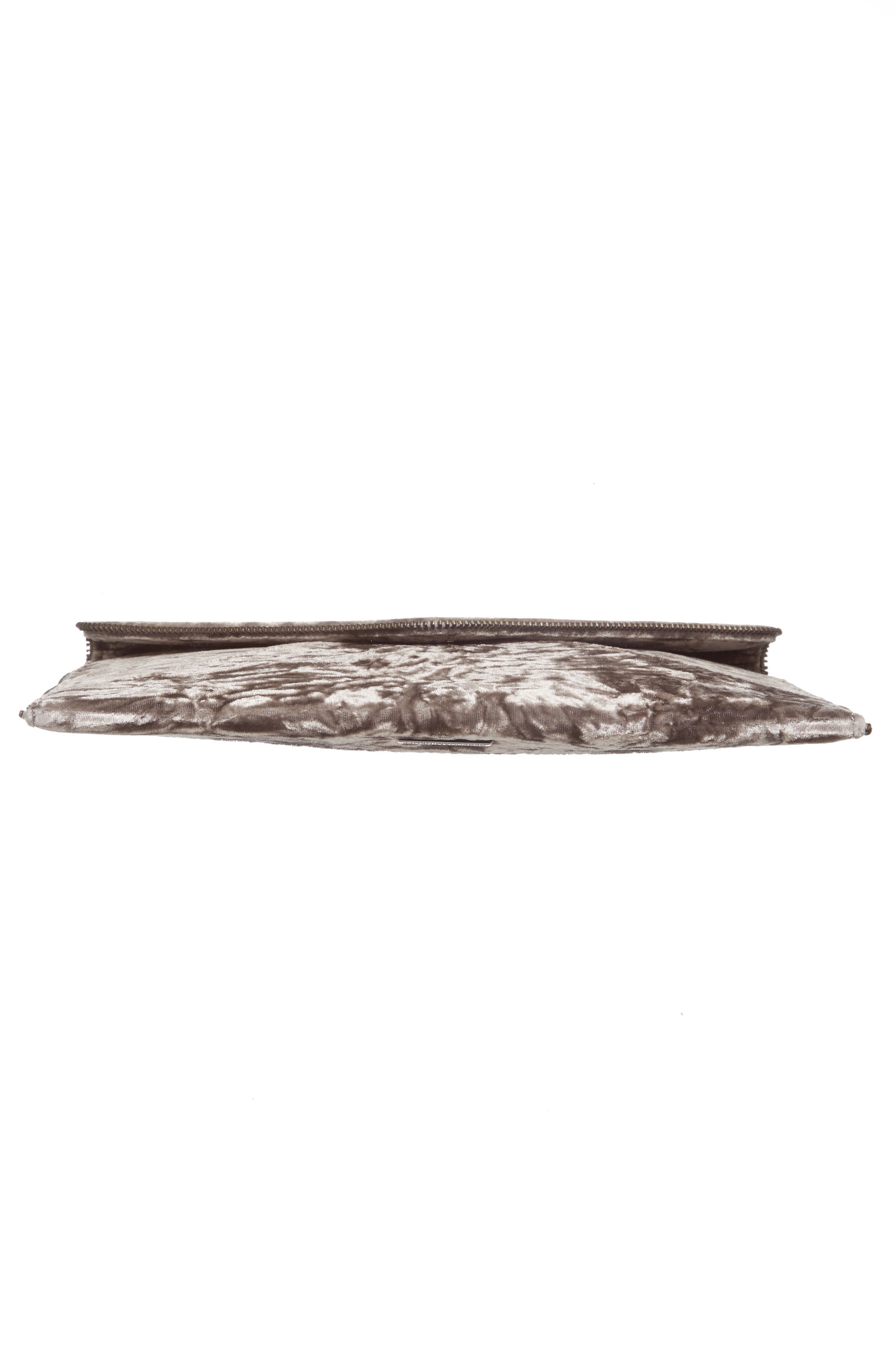 Leo Velvet Envelope Clutch, Alternate, color, GREY