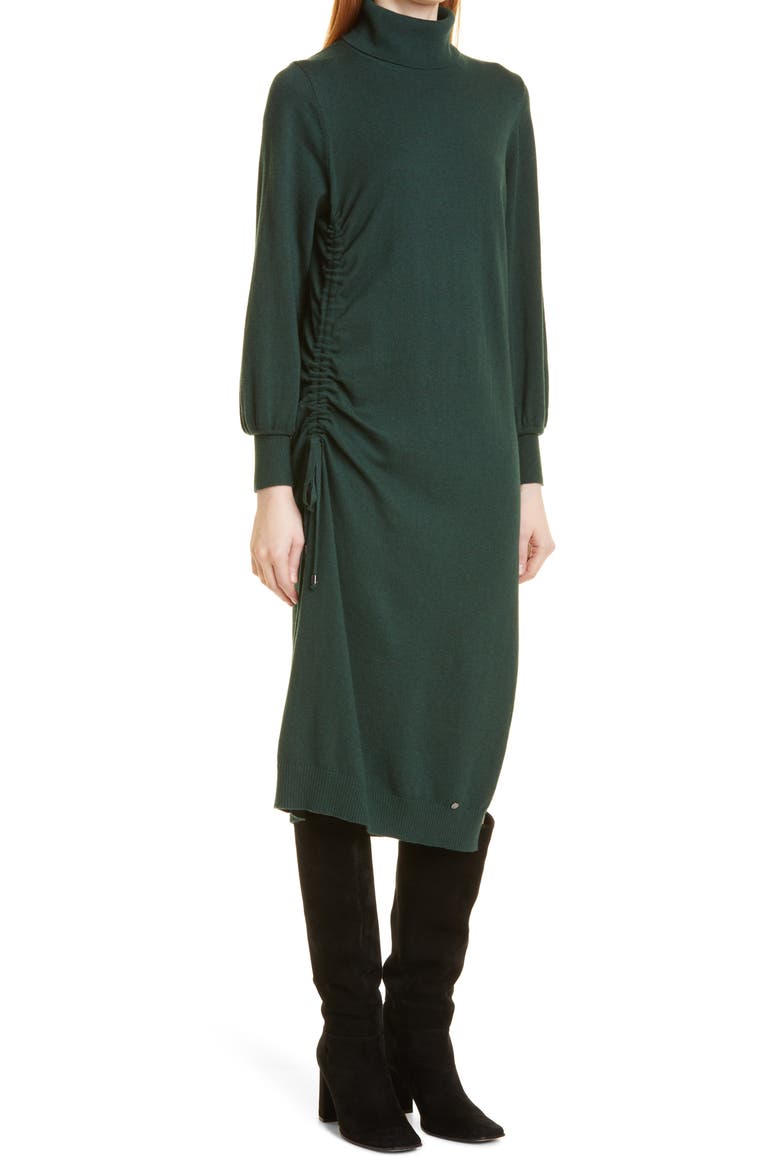 Aavvaa Long Sleeve Cotton & Wool Blend Sweater Dress, Alternate, color, GREEN