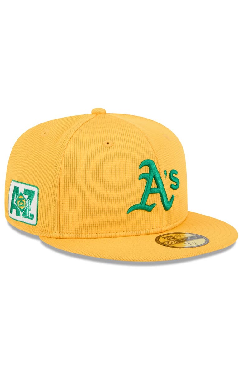 New Era Men's New Era  Gold Athletics 2025 Spring Training 59FIFTY Fitted Hat, Main, color, 
