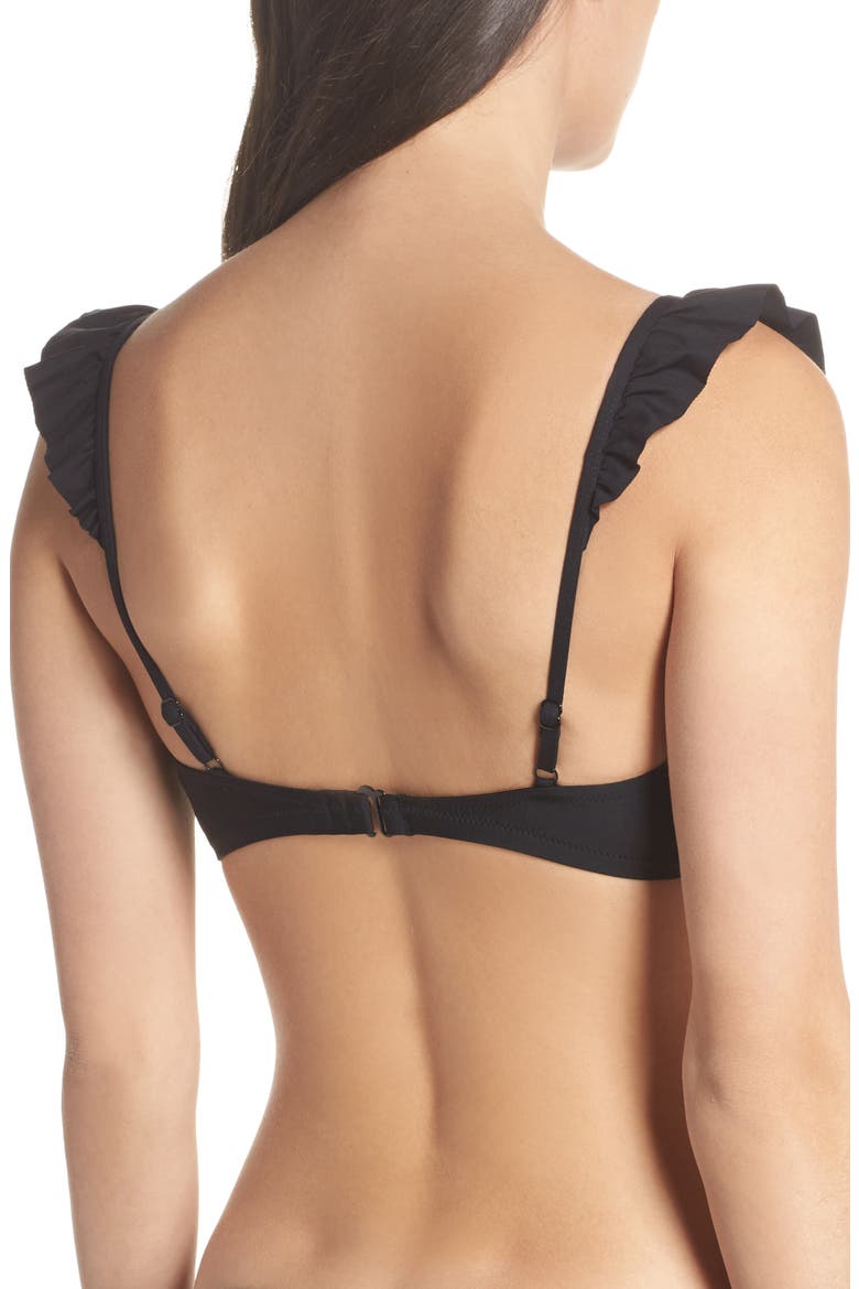 Ruffle Bikini Top, Alternate, color, BLACK