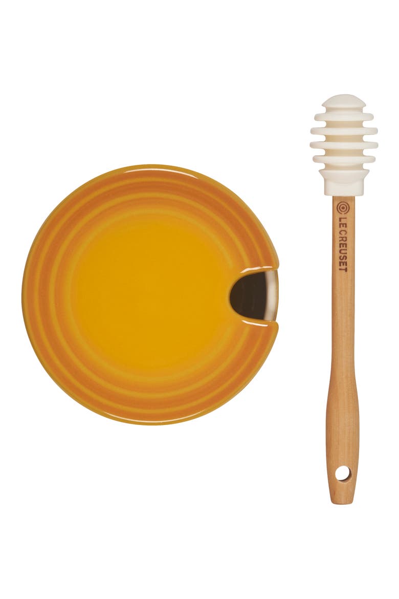 Stoneware Honey Pot & Dipper, Alternate, color, NECTAR