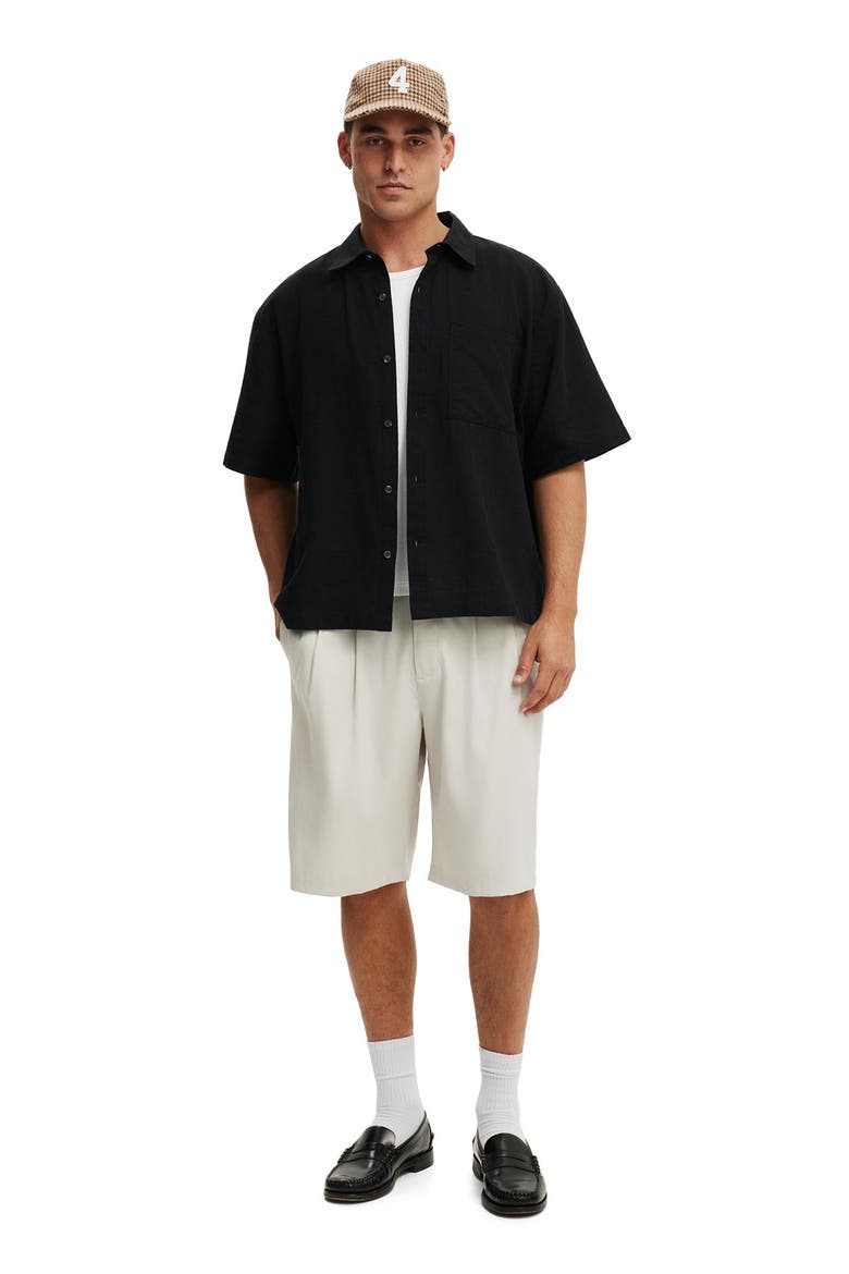 Men's Boxy Fit Short Sleeve Shirt, Alternate, color, Black