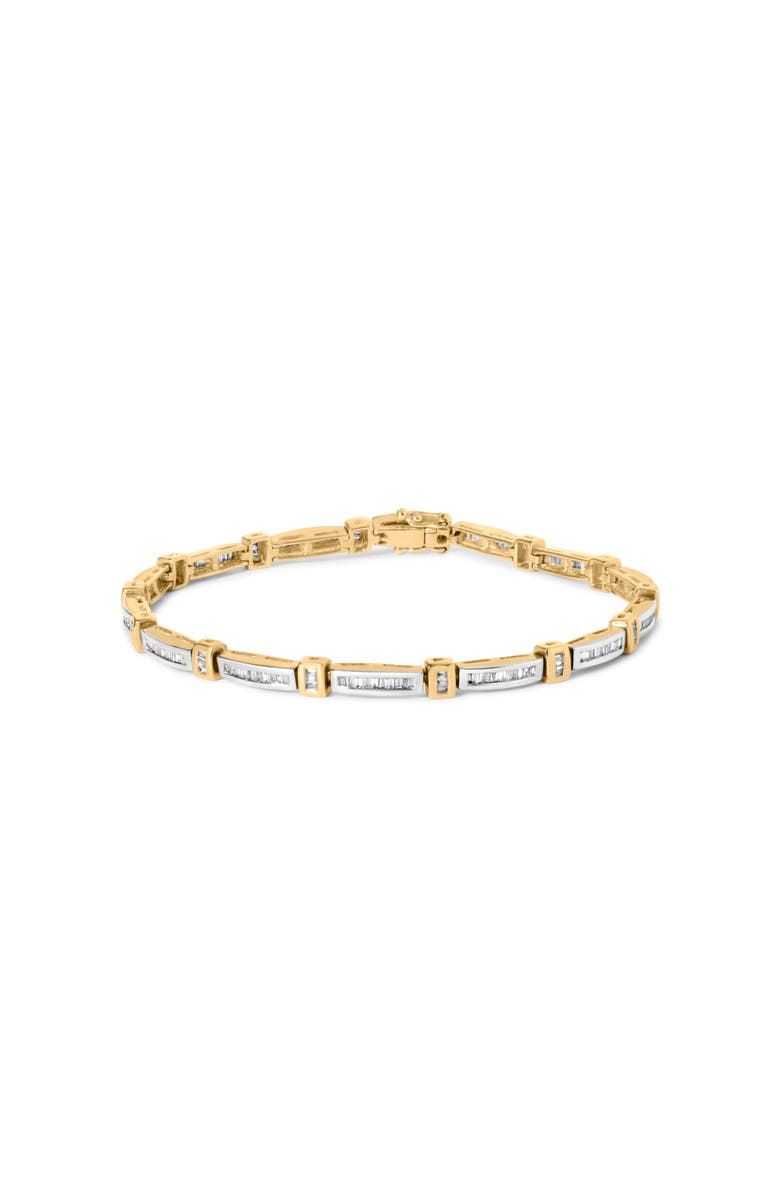 Haus of Brilliance 14K Yellow Gold 1.00 Cttw Baguette Diamond Channel Link Bracelet, Main, color, Yellow Gold