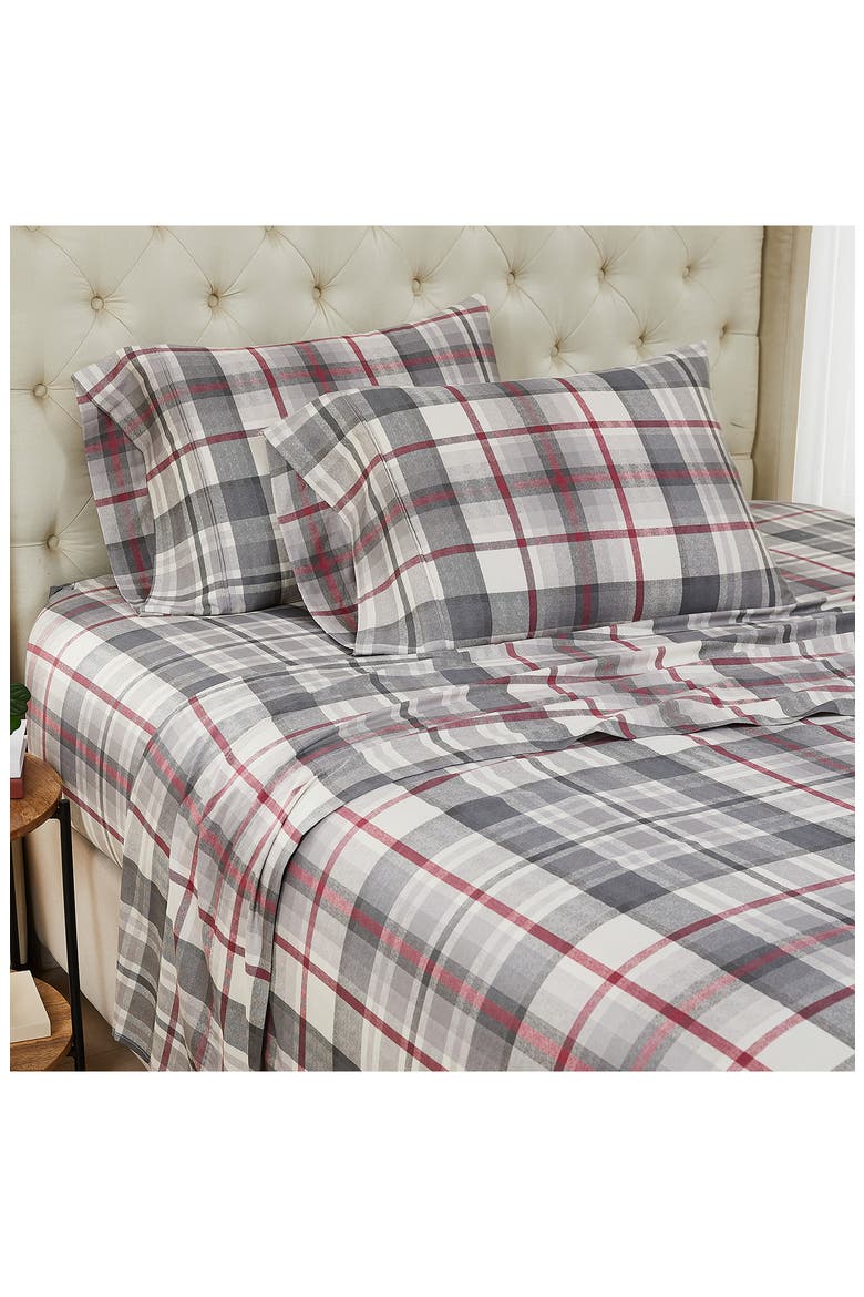 Highland Collection Extra Deep Cotton Sheet Set, Alternate, color, GREY