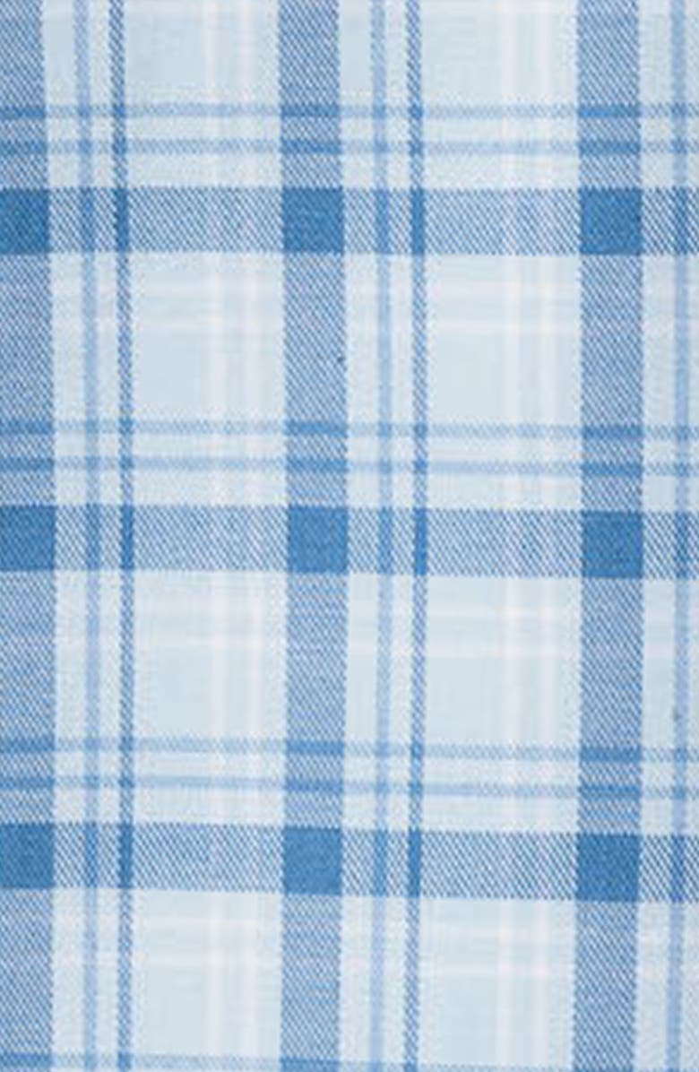 Petite Plume Kids' Seafarer Tartan Plaid Two-Piece Short Pajamas, Alternate, color, Blue