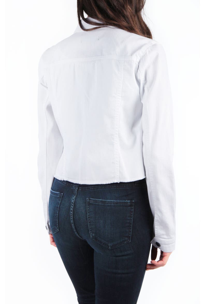 Kara Denim Jacket, Alternate, color, OPTIC WHITE