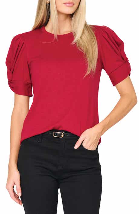 GIBSONLOOK Twist Puff Sleeve Luxe T-Shirt