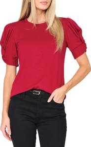 GIBSONLOOK Twist Puff Sleeve Luxe T-Shirt