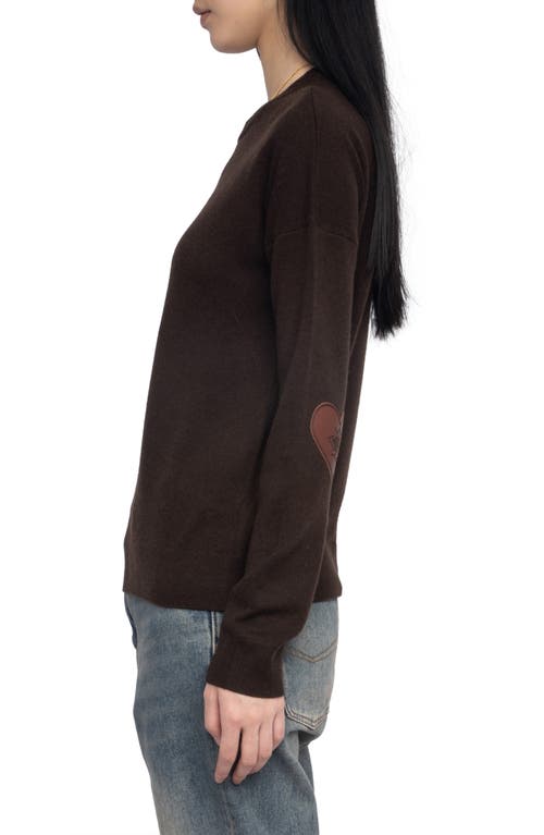 Zadig & Voltaire Cici Heart Patch Sweater In Brown