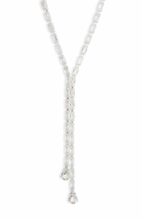 Cubic Zirconia Double Drop Y-Necklace