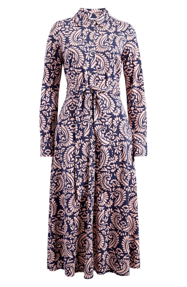 Boden Marcia Paisley Print Long Sleeve Midi Shirtdress, Alternate, color,