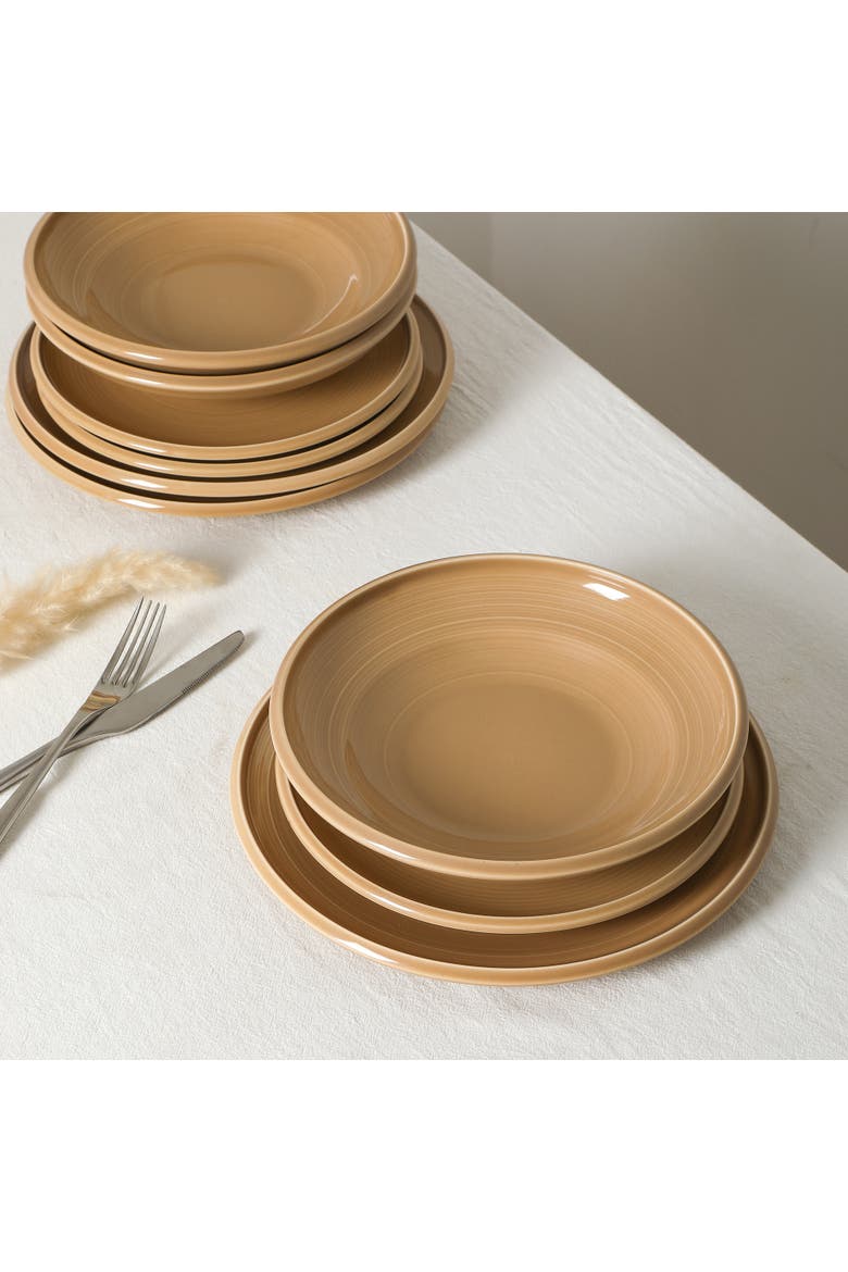 Harmony Stoneware 24-Piece Dinnerware Set, Alternate, color, Beige
