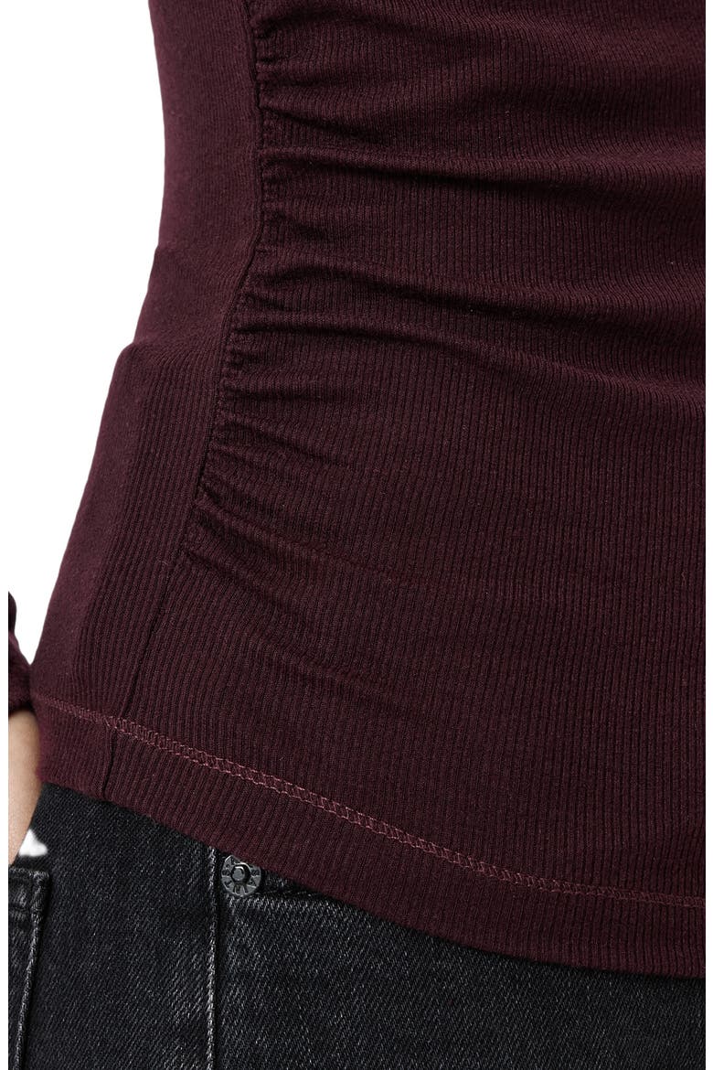 Rina Mock Neck Long Sleeve Rib Top, Alternate, color, OXBLOOD RED