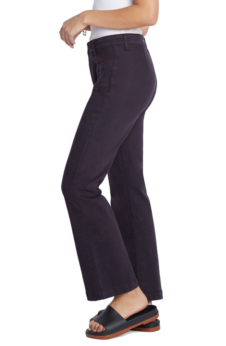 Wash Lab Denim Patch Baby Flare Hem Crop Pants, Alternate, color, Black Ink