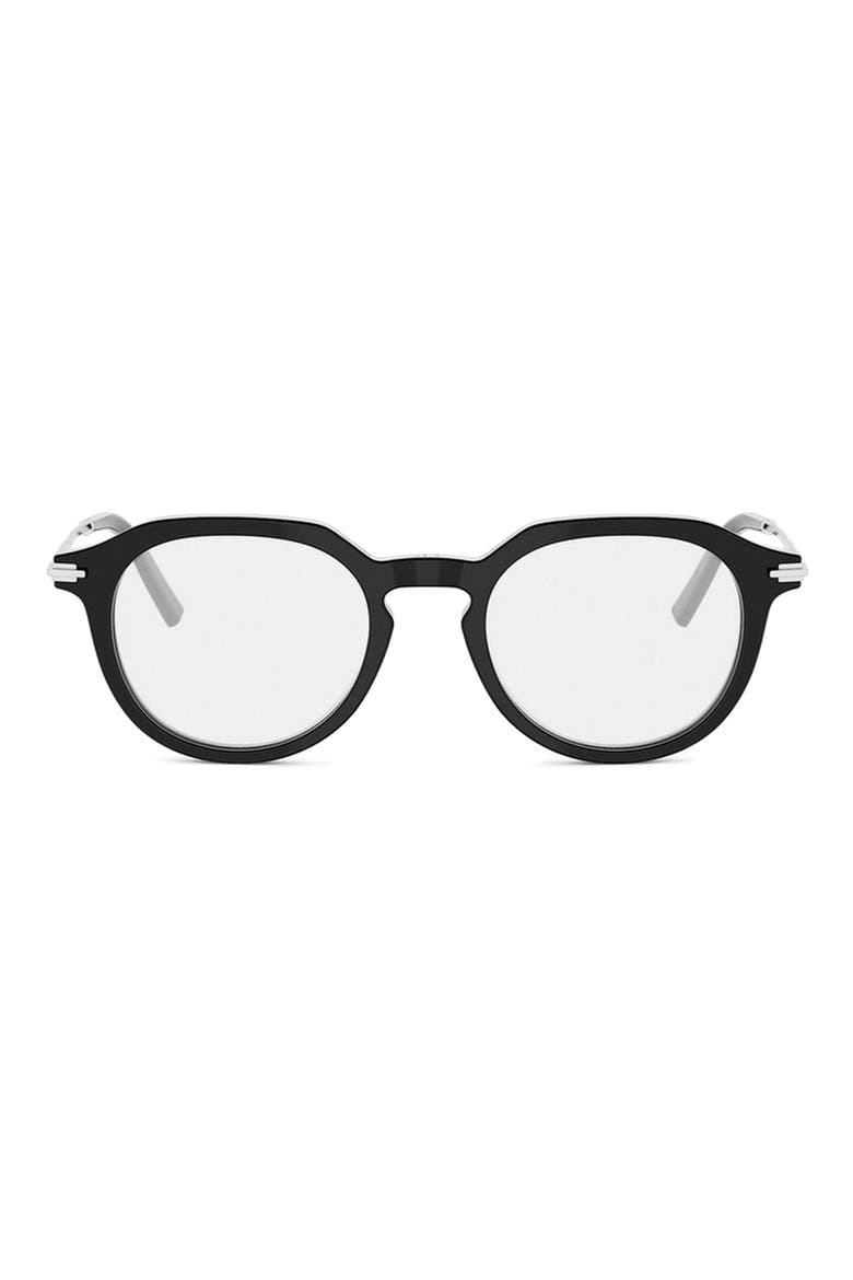 Blacksuit R10I 49mm Small Round Optical Glasses, Main, color, SHINY BLACK