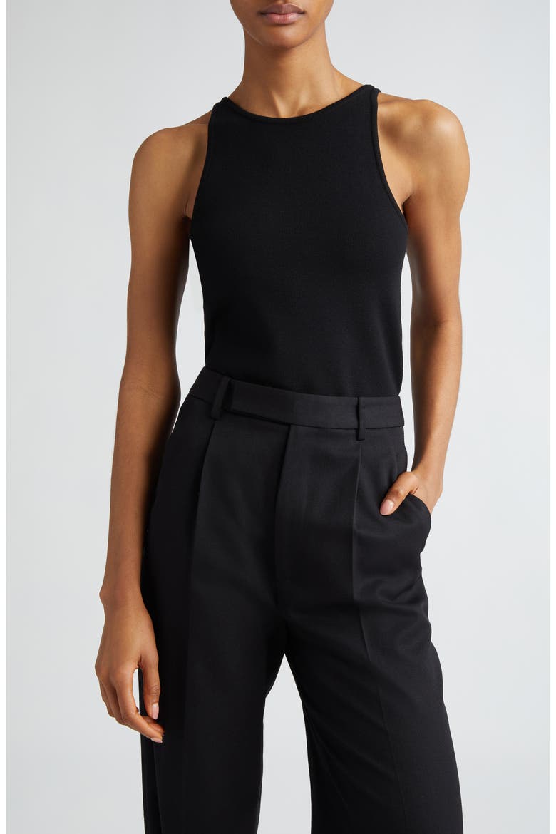 Alfeo Wool Blend Sleeveless Sweater, Main, color, BLACK