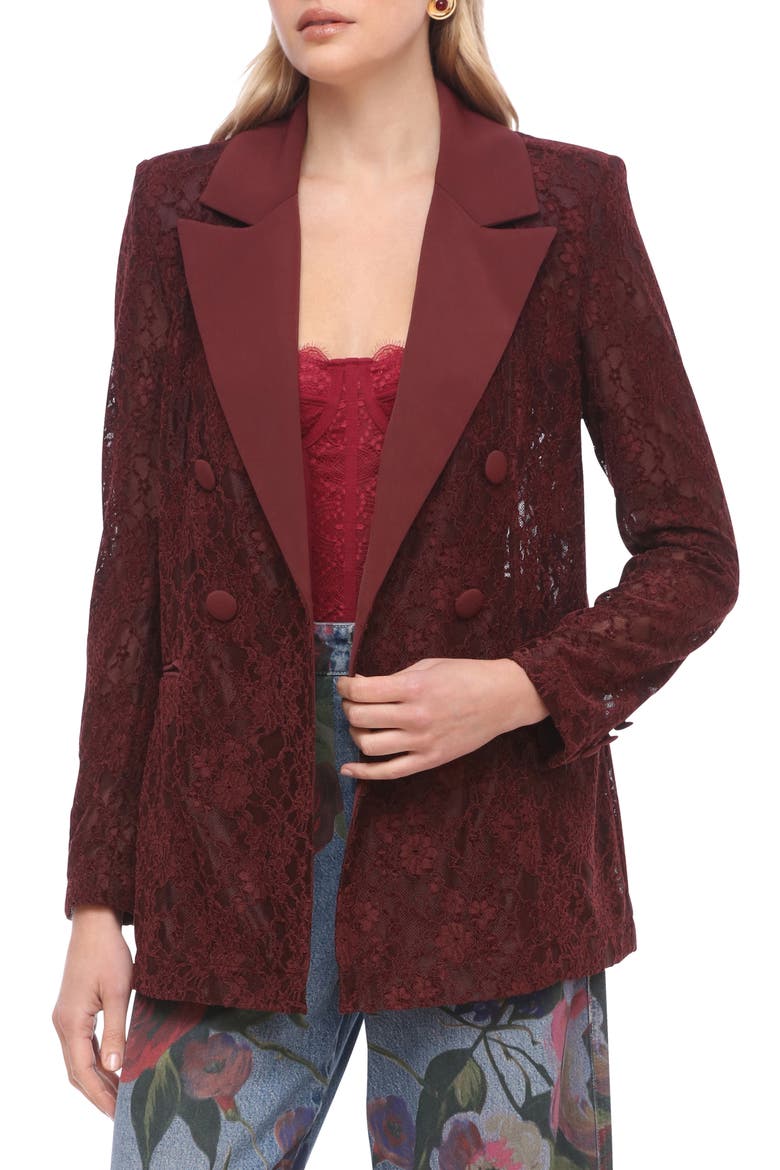 Lace Blazer, Alternate, color, ANISE