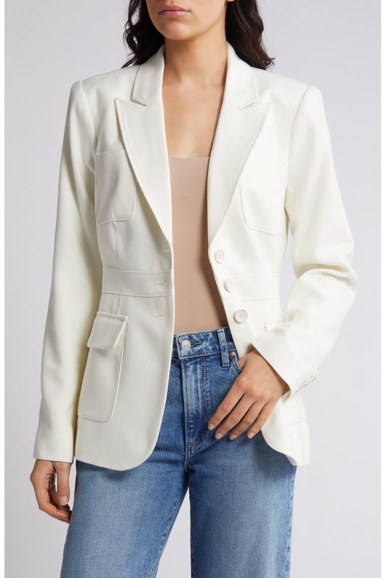 Shania Peak Lapel Blazer, Main, color, IVORYTONAL