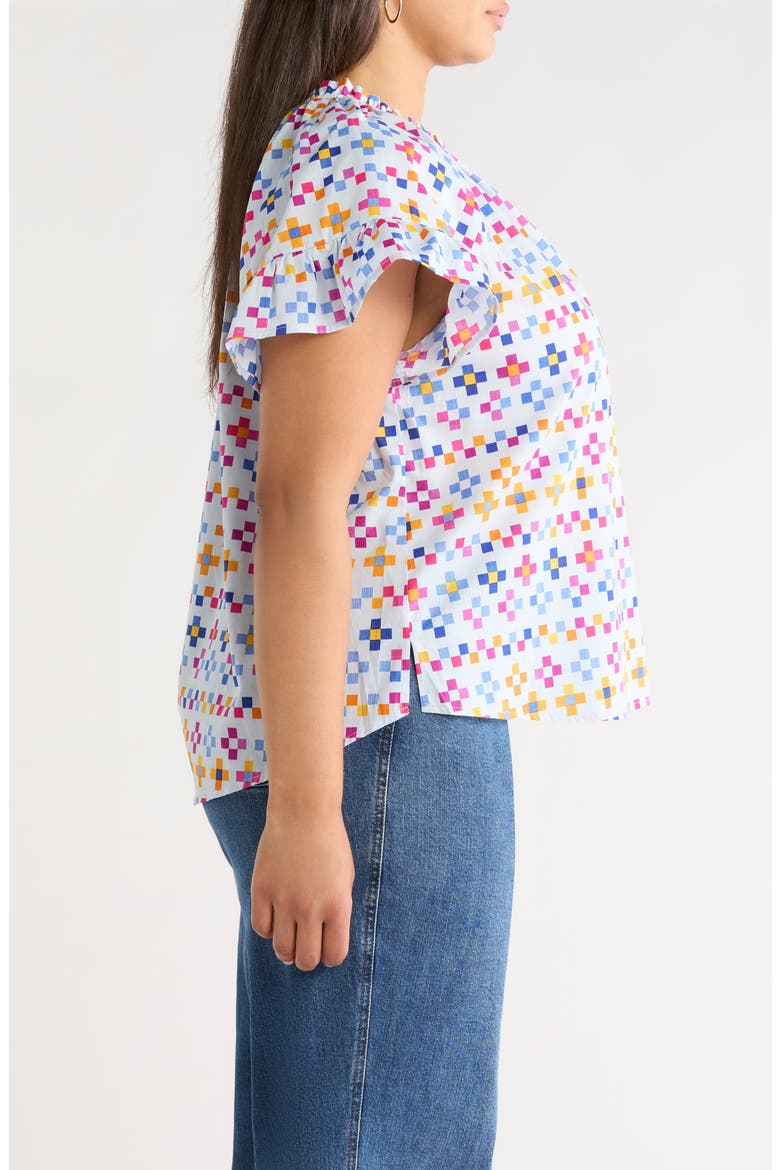 Cabina Floral Macy Ruffle Top, Alternate, color, LIGHT-BLUE-MULTO