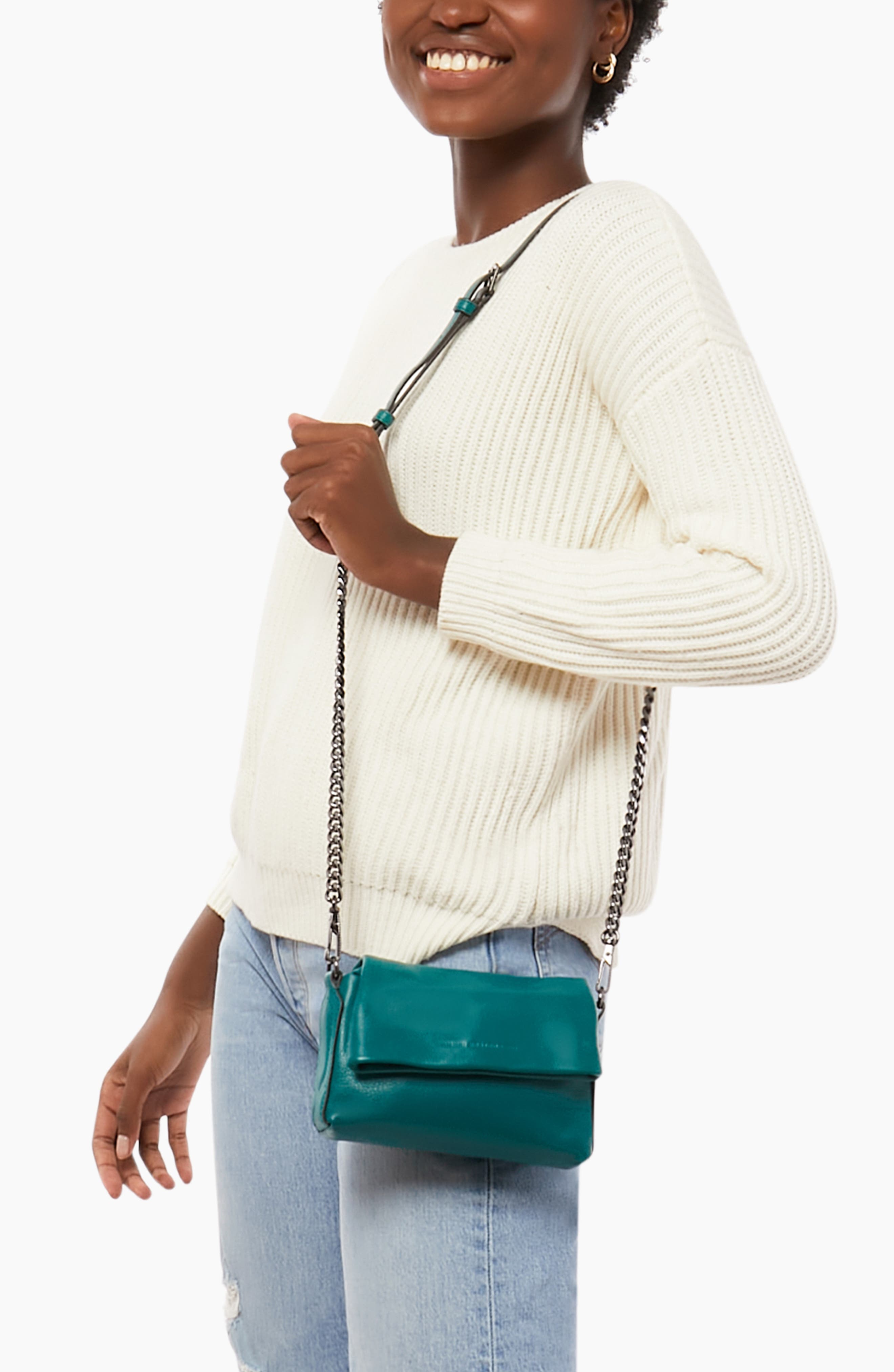 Kestenberg Nordy Leather Mini Crossbody Bag, Alternate, color, RAINFOREST GREEN