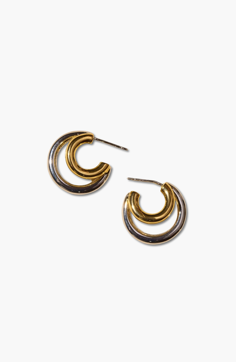 Waterproof Double Hoop Earrings