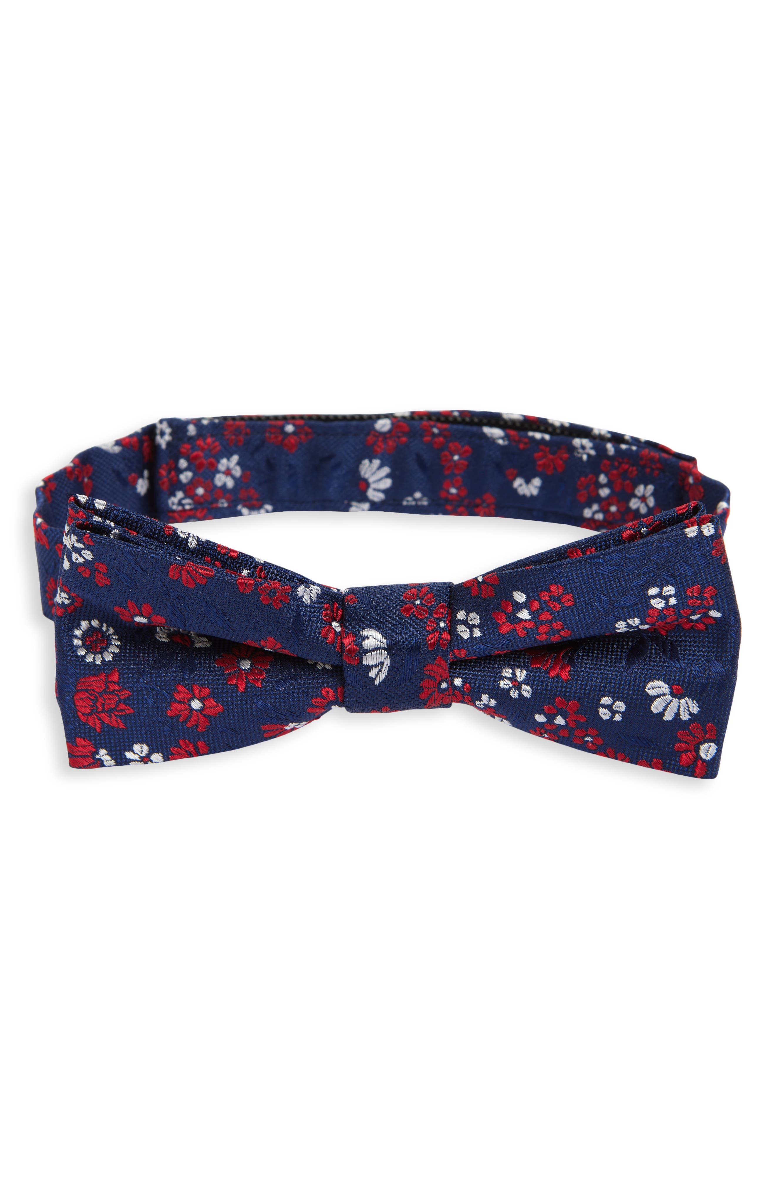 Nordstrom Kids' Stream Floral Pre-Tied Silk & Linen Bow Tie