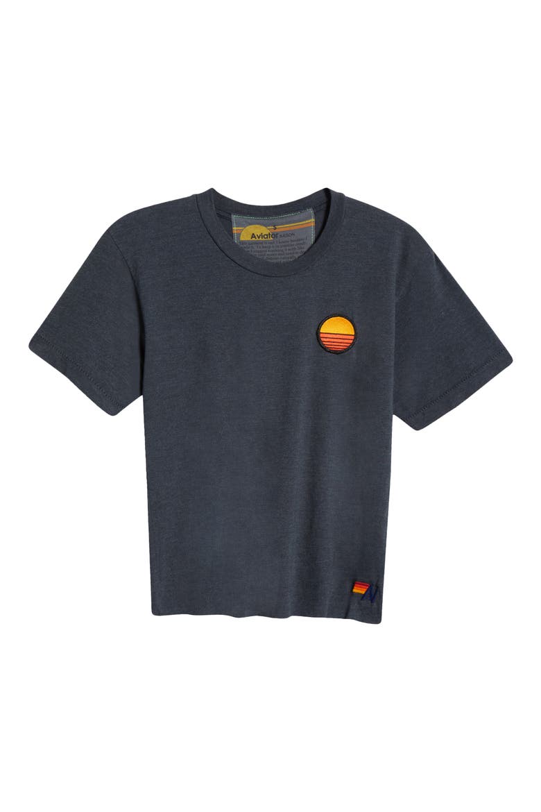 Sunset Patch T-Shirt, Alternate, color, CHARCOAL