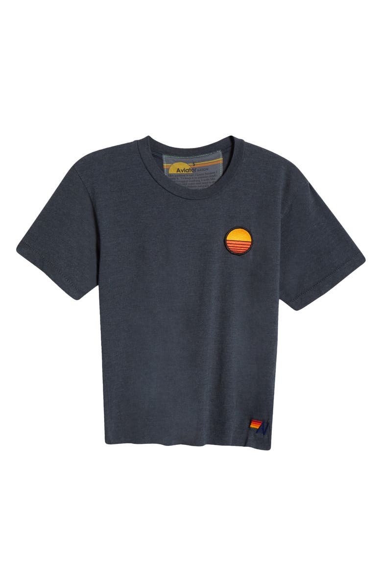 Aviator Nation Sunset Patch T-Shirt, Alternate, color, Charcoal