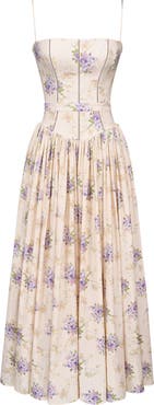 HOUSE OF CB Ysabella Floral Stretch Cotton Maxi Sundress