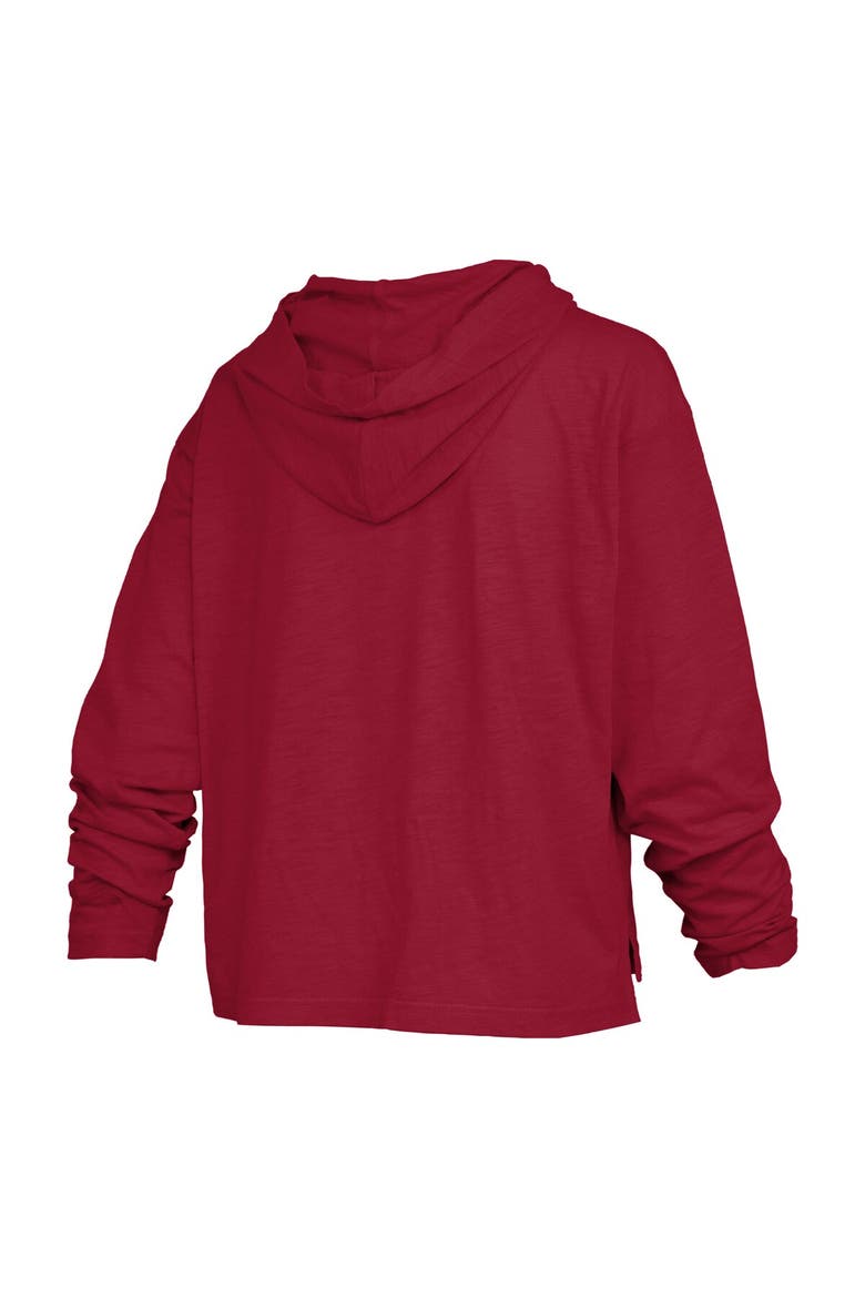 Women's Pressbox  Cardinal Arkansas Razorbacks Nelson Arch Over Logo Long Sleeve Hooded Slub T-Shirt, Alternate, color, Cardinal