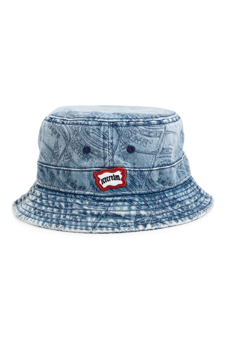 Americano Cotton Denim Bucket Hat, Main, color, CARAMEL