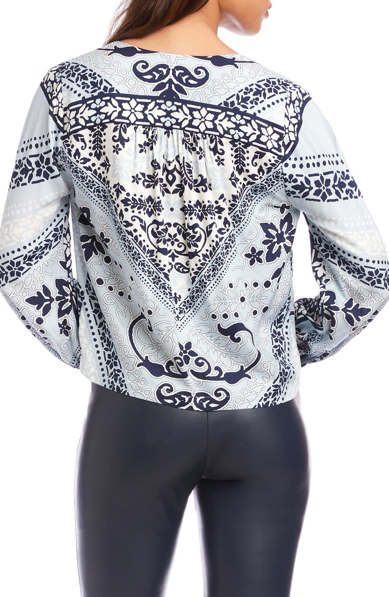 FIFTEEN TWENTY Kayla Tie Front Top, Alternate, color, Print