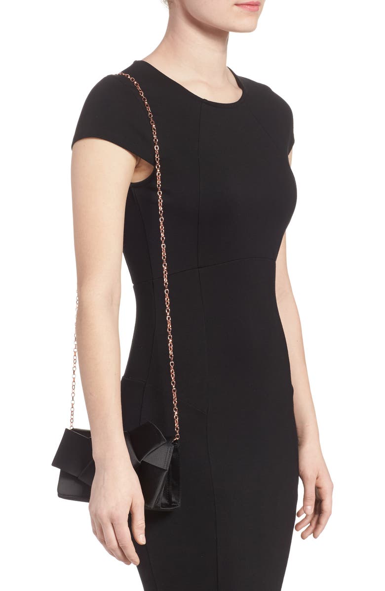 Ted Baker London Fefee Satin Knotted Bow Clutch, Alternate, color,