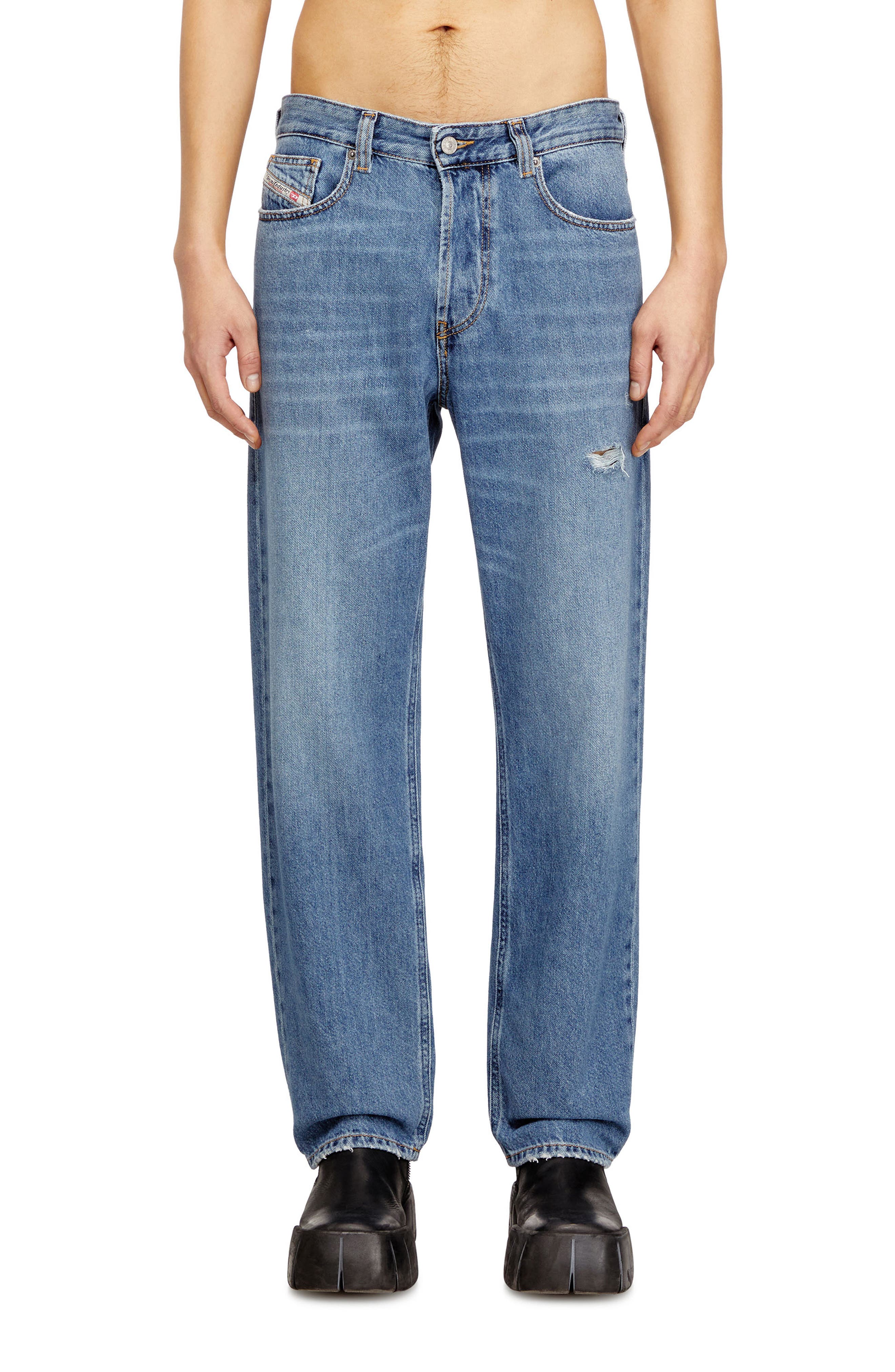 2024 D-Macs Distressed Relaxed Straight Leg Jeans