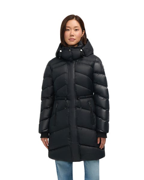 Saturn Mid-Length Quilted Puffer with Removable Hood