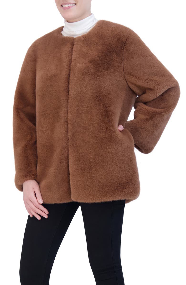 Rebecca Minkoff Roxanne Collarless Faux Fur Jacket, Alternate, color,