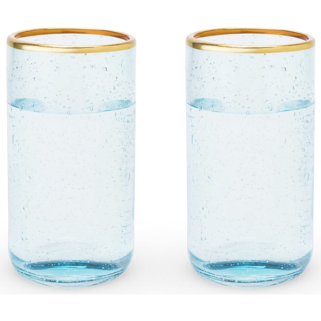 Twine Aqua Bubble Glass Tumblers Set Of 2 In Blue